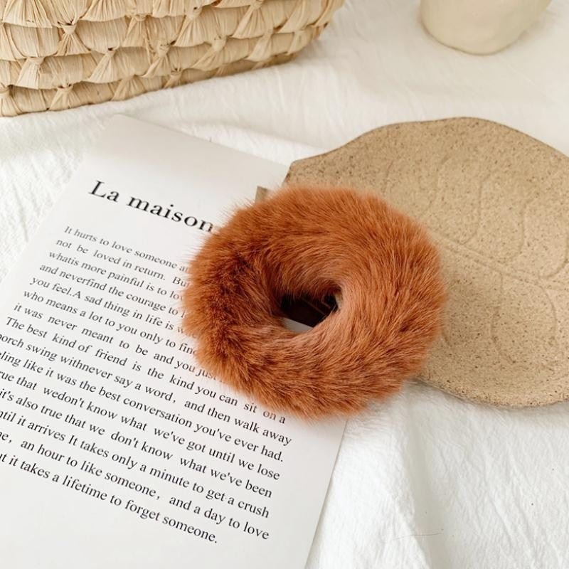 Premium Rabbit hair donut hair rope mink hair hair rope