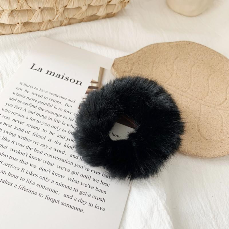 Premium Rabbit hair donut hair rope mink hair hair rope