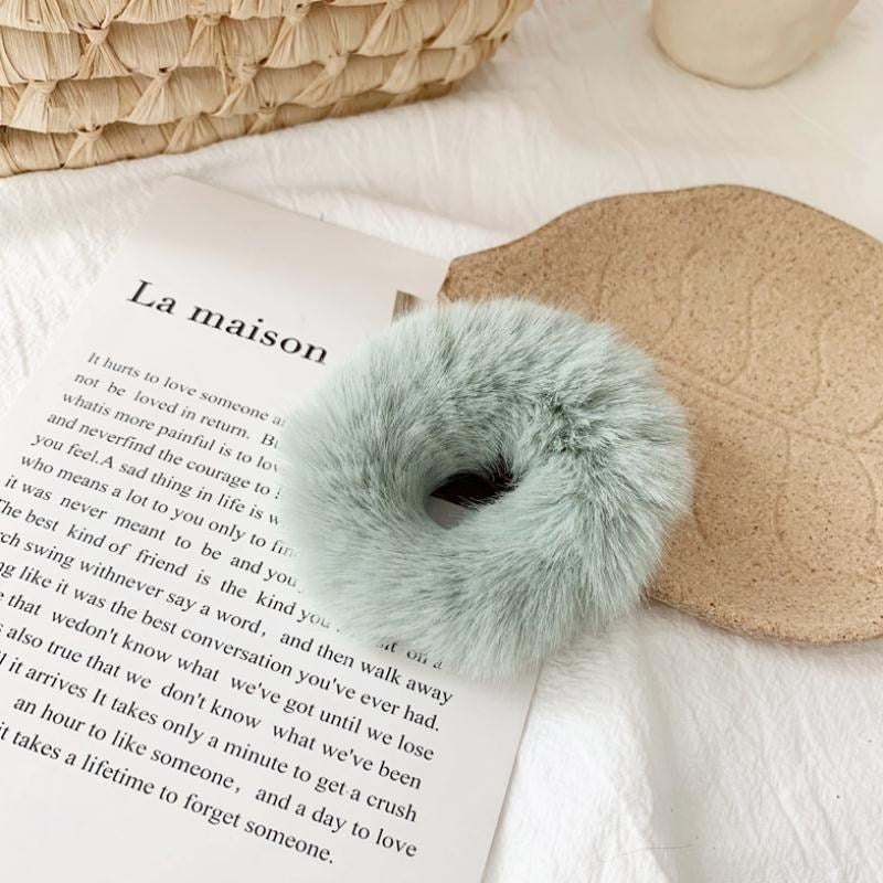 Premium Rabbit hair donut hair rope mink hair hair rope