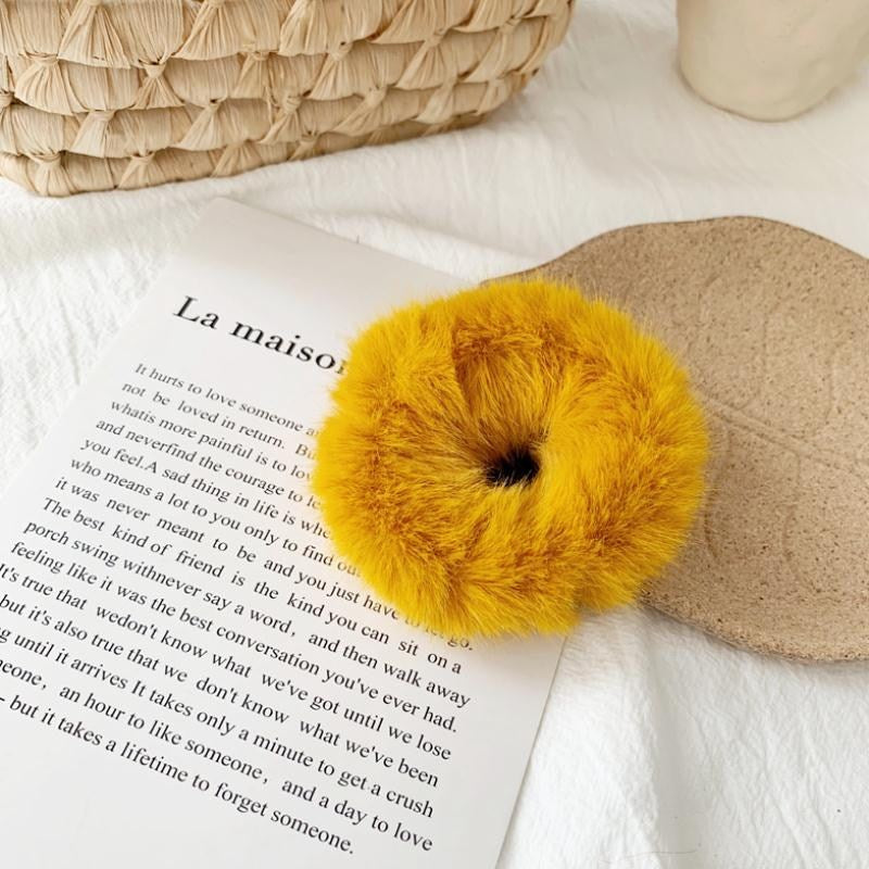 Premium Rabbit hair donut hair rope mink hair hair rope