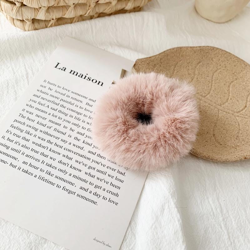 Premium Rabbit hair donut hair rope mink hair hair rope