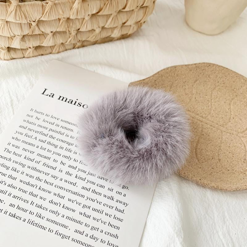 Premium Rabbit hair donut hair rope mink hair hair rope